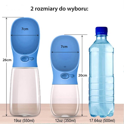 Butelka na wodę dla psa Biała 550 ml
