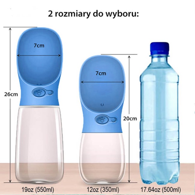 Butelka na wodę dla psa Biała 550 ml